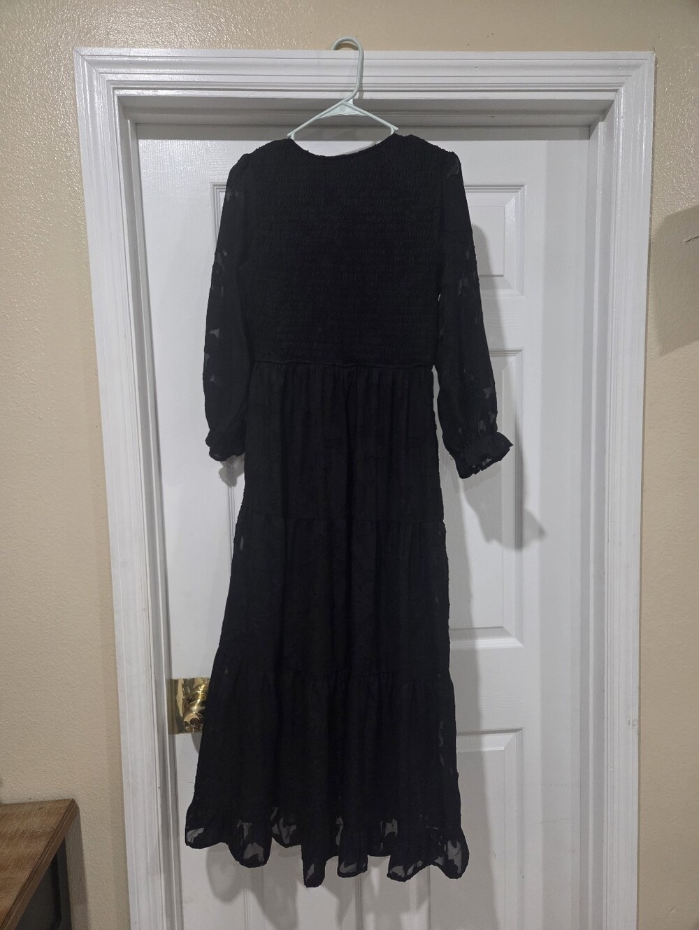 Black Tiered Midi Dress - Picture 2 of 4